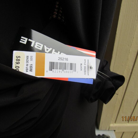#476  NEW WOMAN'S BLACK EVENING DRESS BY R&M RICHARDS  (SIZE 16W) - Picture 4 of 4